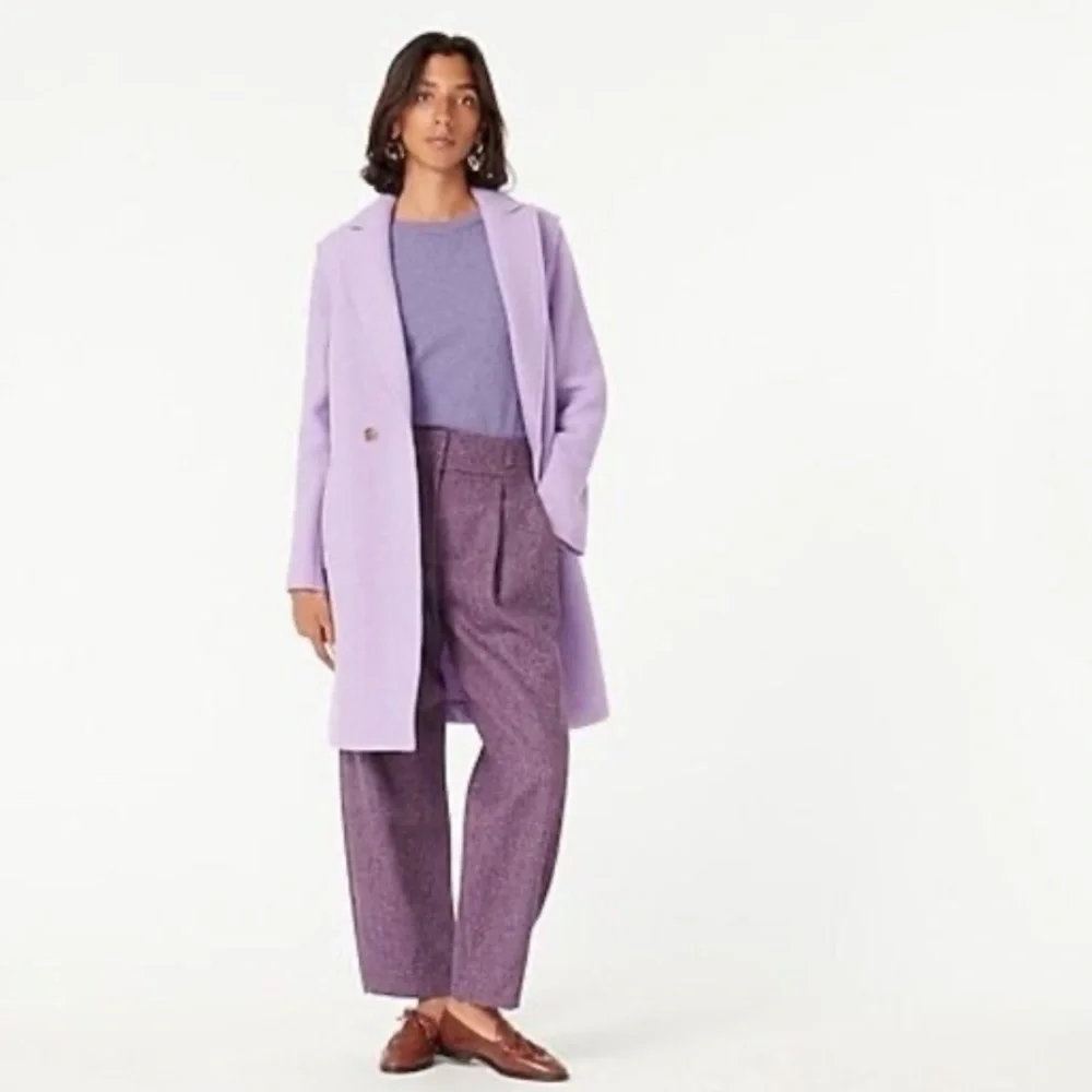 J CREW The Daphne Topcoat in Italian Boiled Wool in Lavender Size 6 Petite - Picture 1 of 10